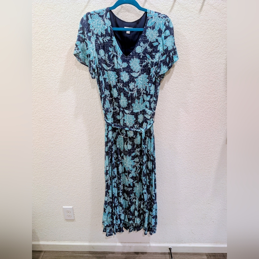 J. Jill Blue Floral Maxi Dress